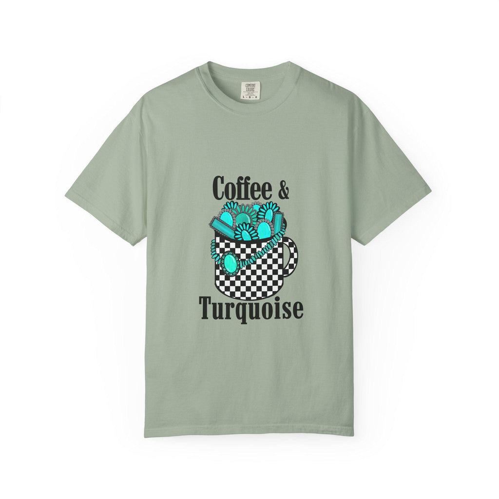 Coffee & Turquoise/ Checkered Mug