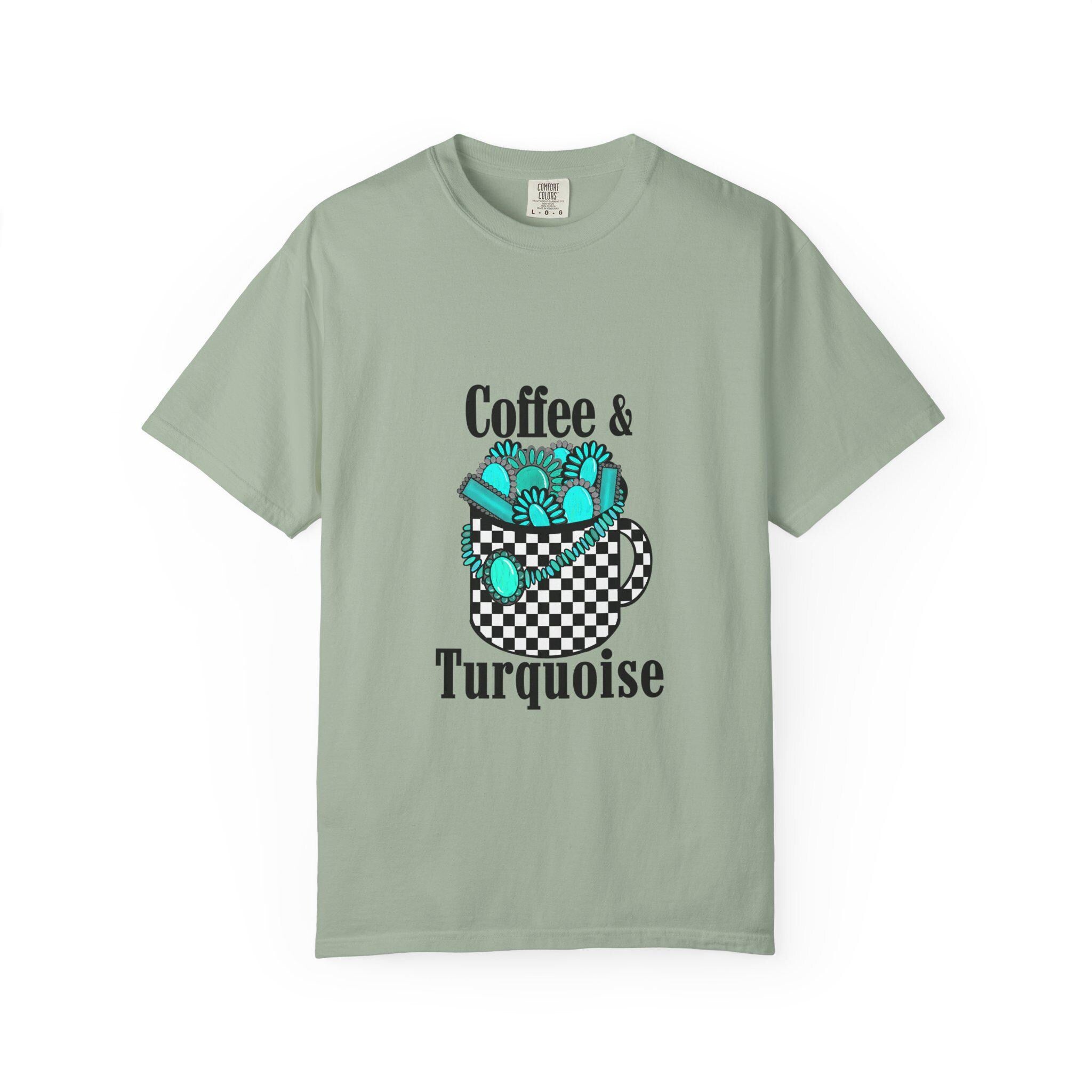 Coffee & Turquoise/ Checkered Mug