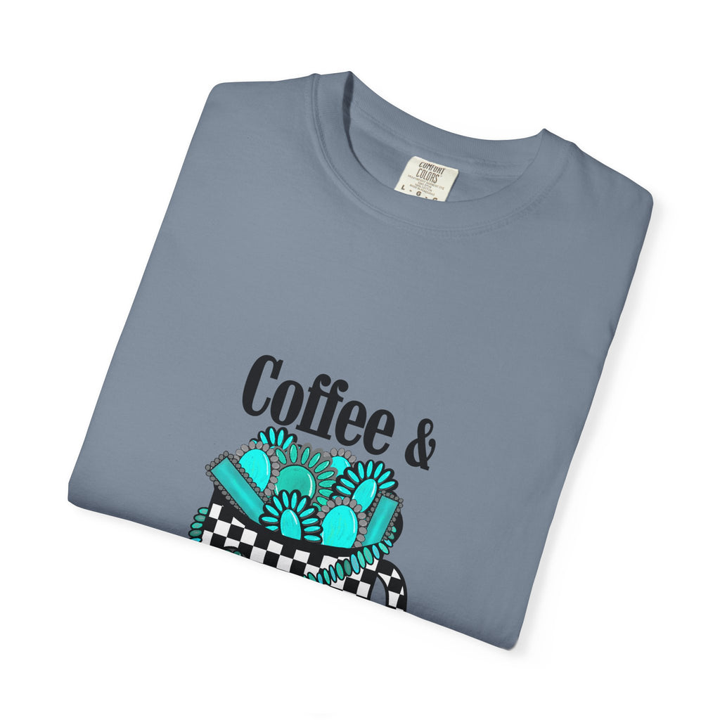 Coffee & Turquoise/ Checkered Mug