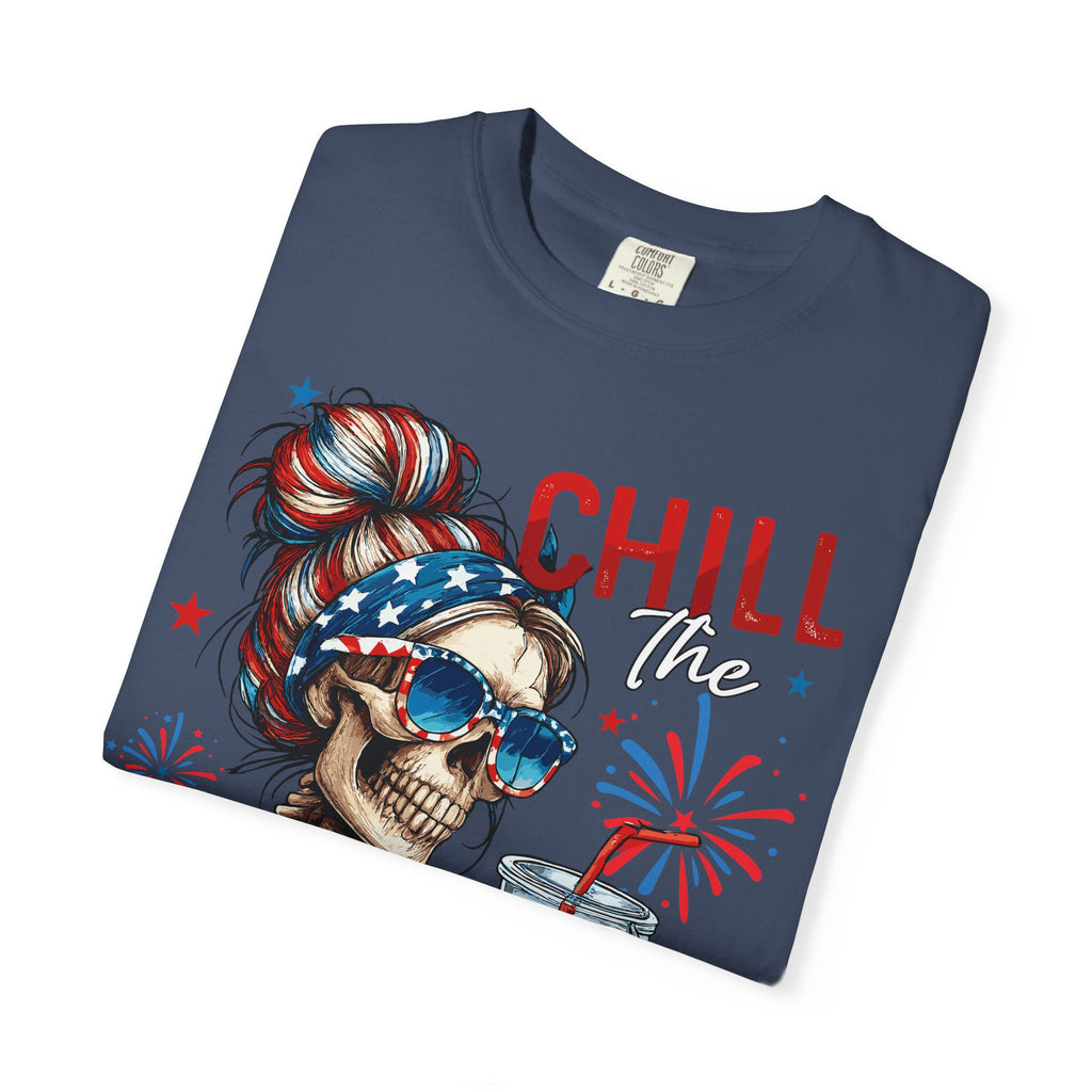 Chill Time Fourth Out skull with stars sunglasses T