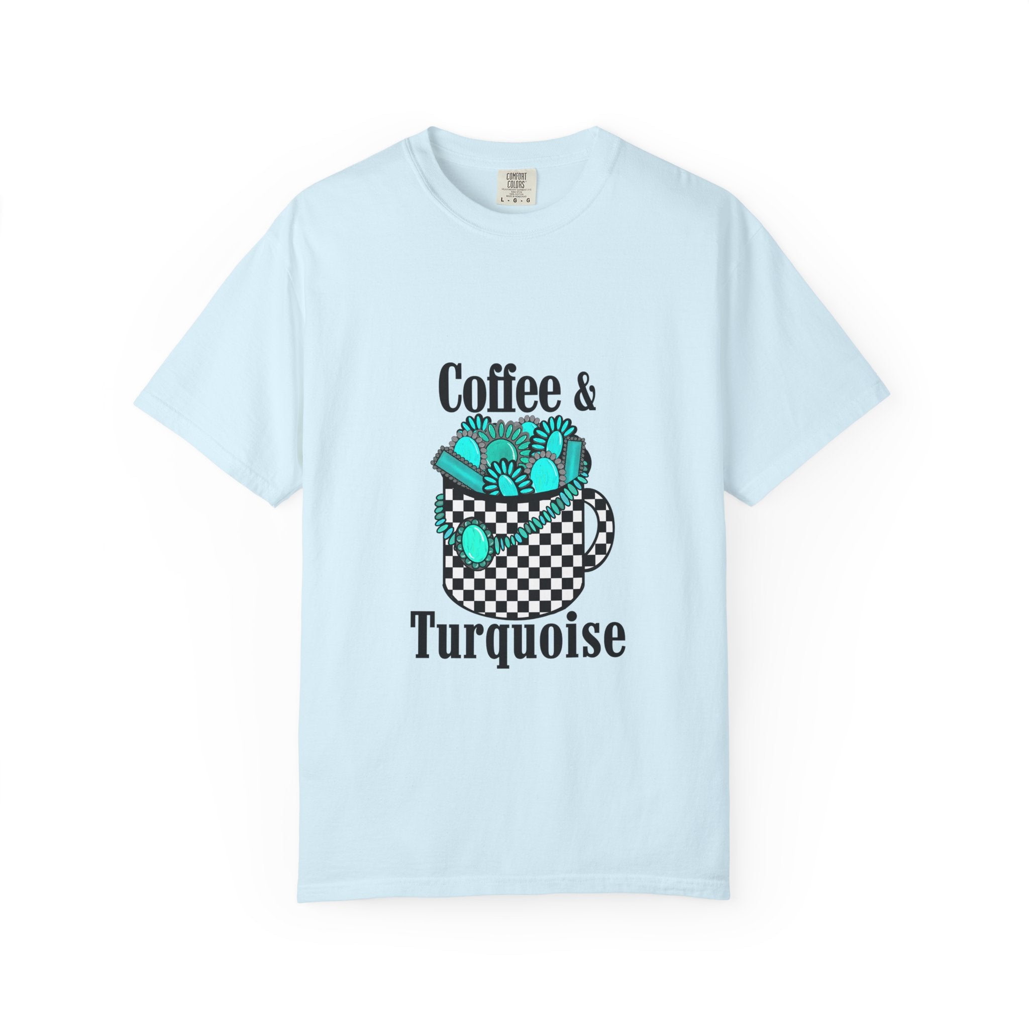 Coffee & Turquoise/ Checkered Mug