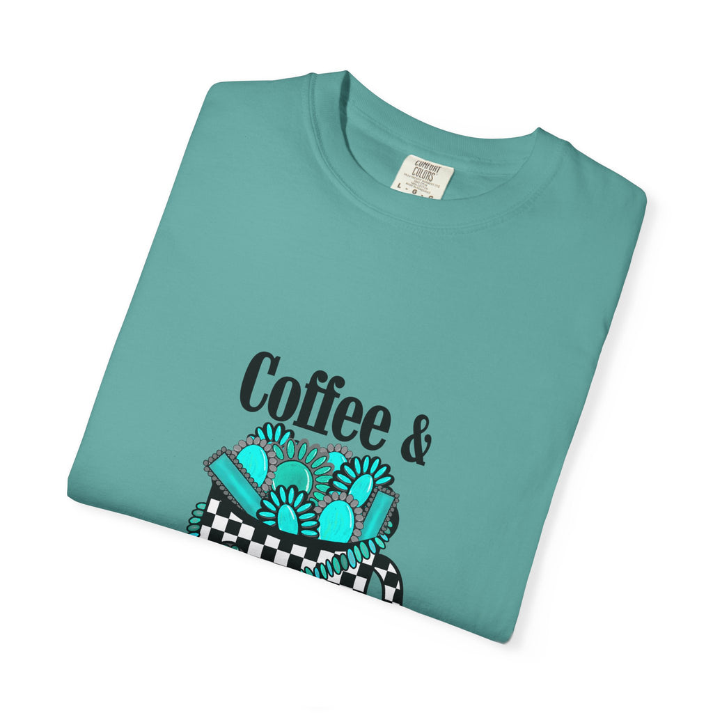 Coffee & Turquoise/ Checkered Mug