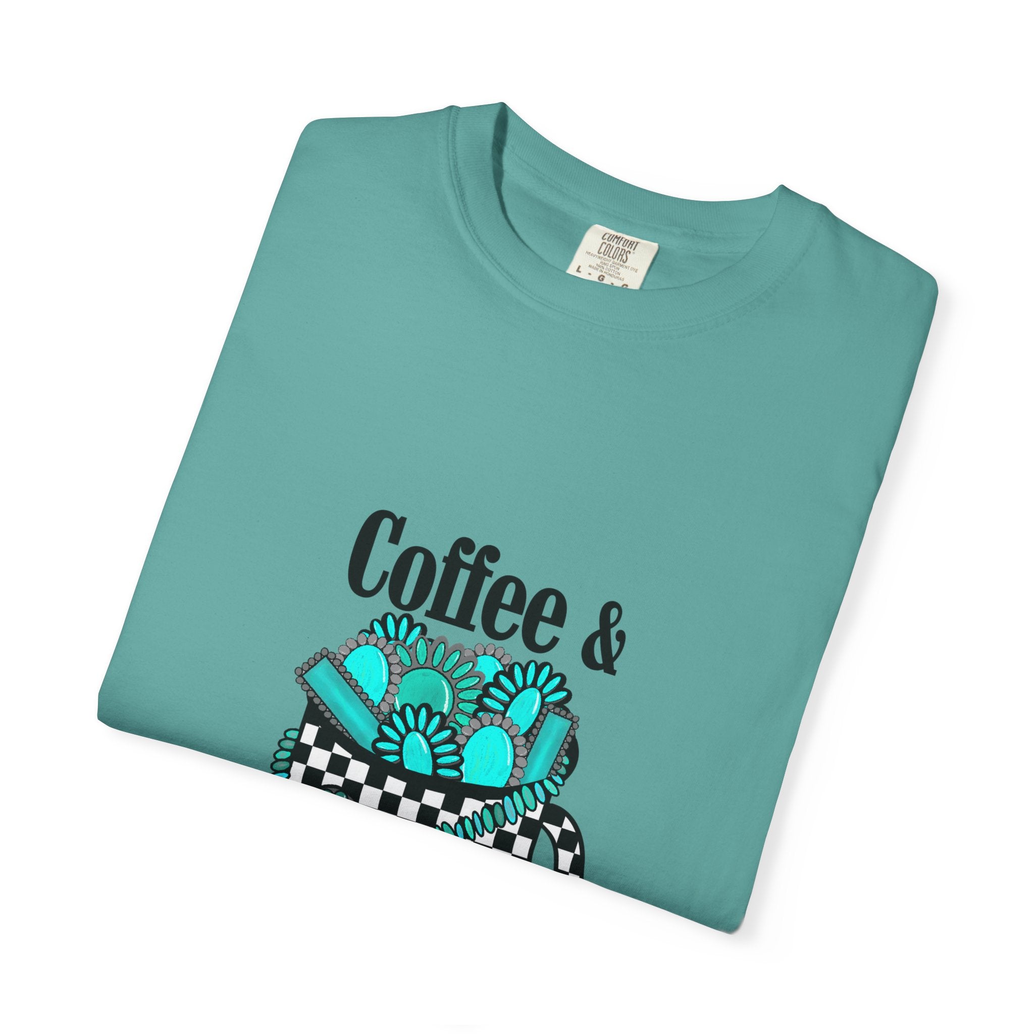 Coffee & Turquoise/ Checkered Mug