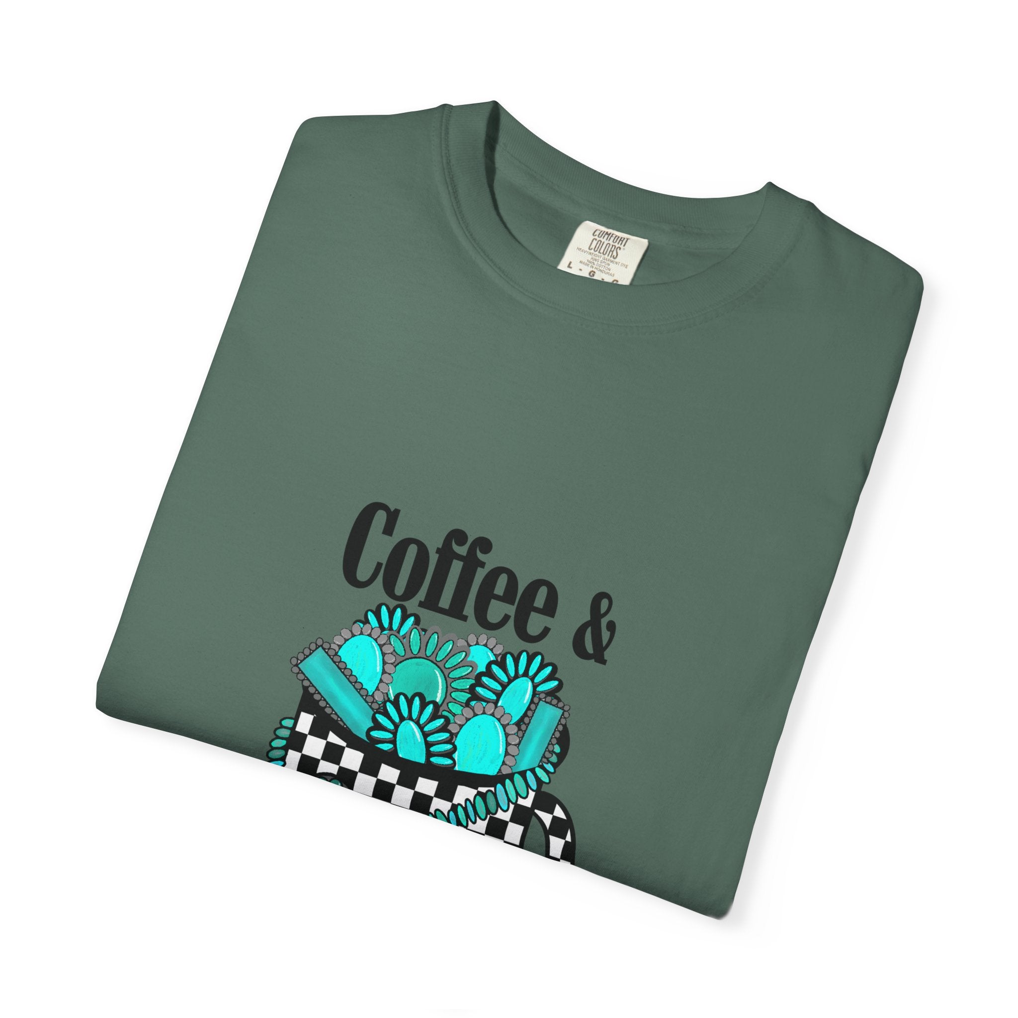 Coffee & Turquoise/ Checkered Mug