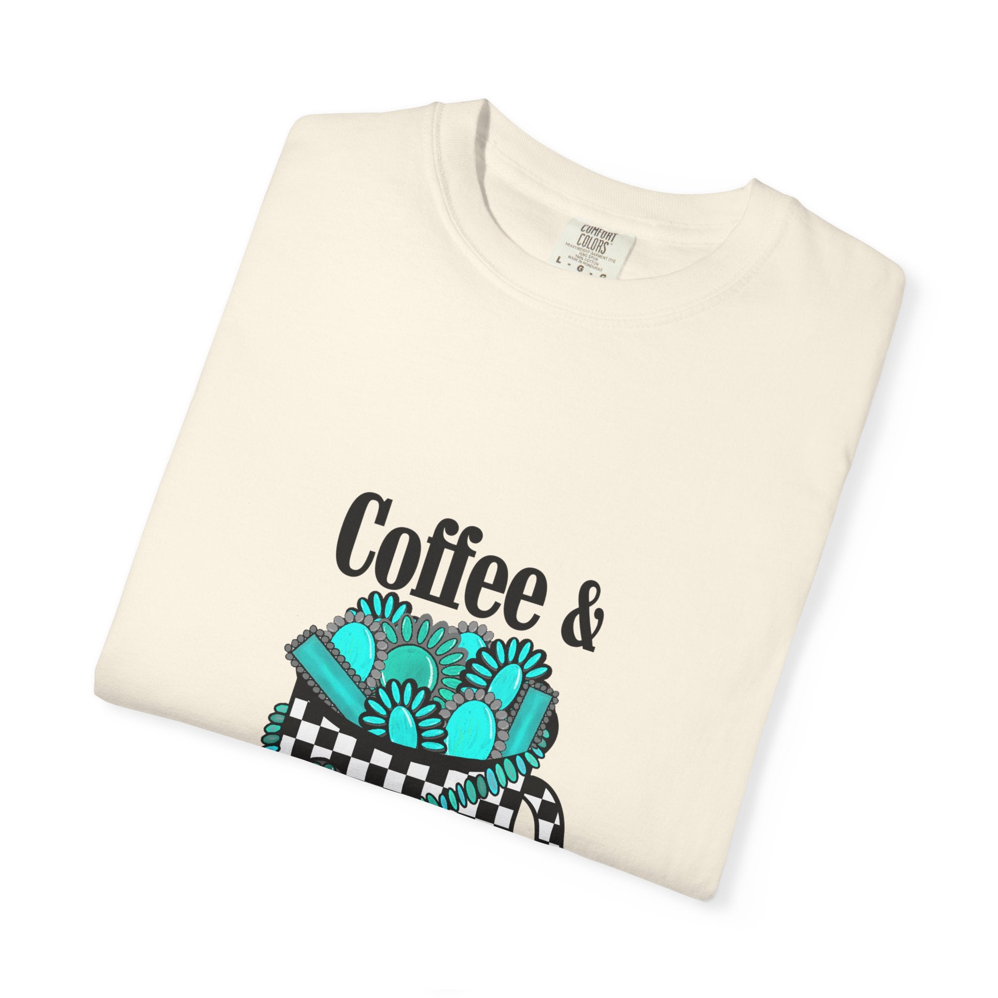 Coffee & Turquoise/ Checkered Mug