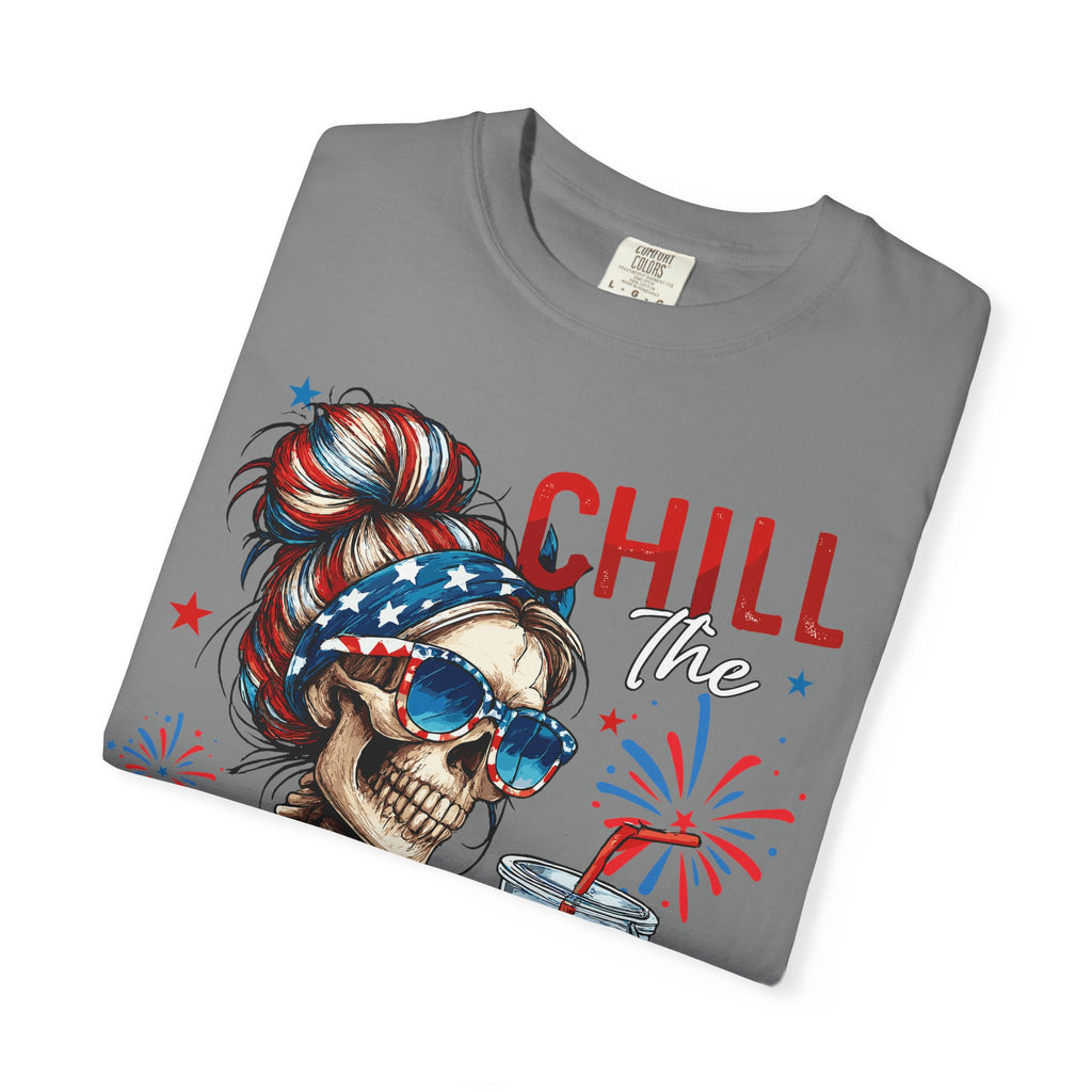 Chill Time Fourth Out skull with stars sunglasses T