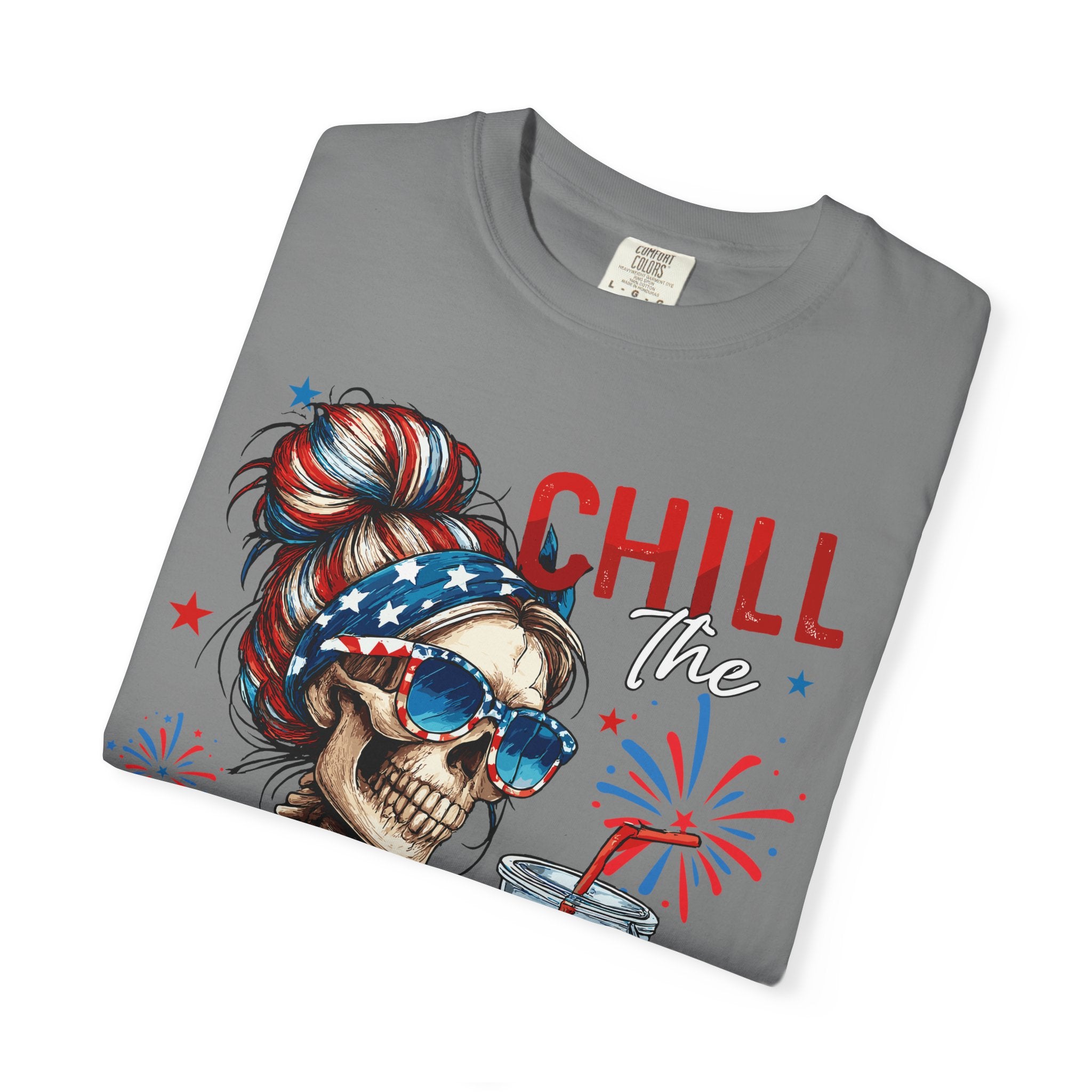 Chill Time Fourth Out skull with stars sunglasses T