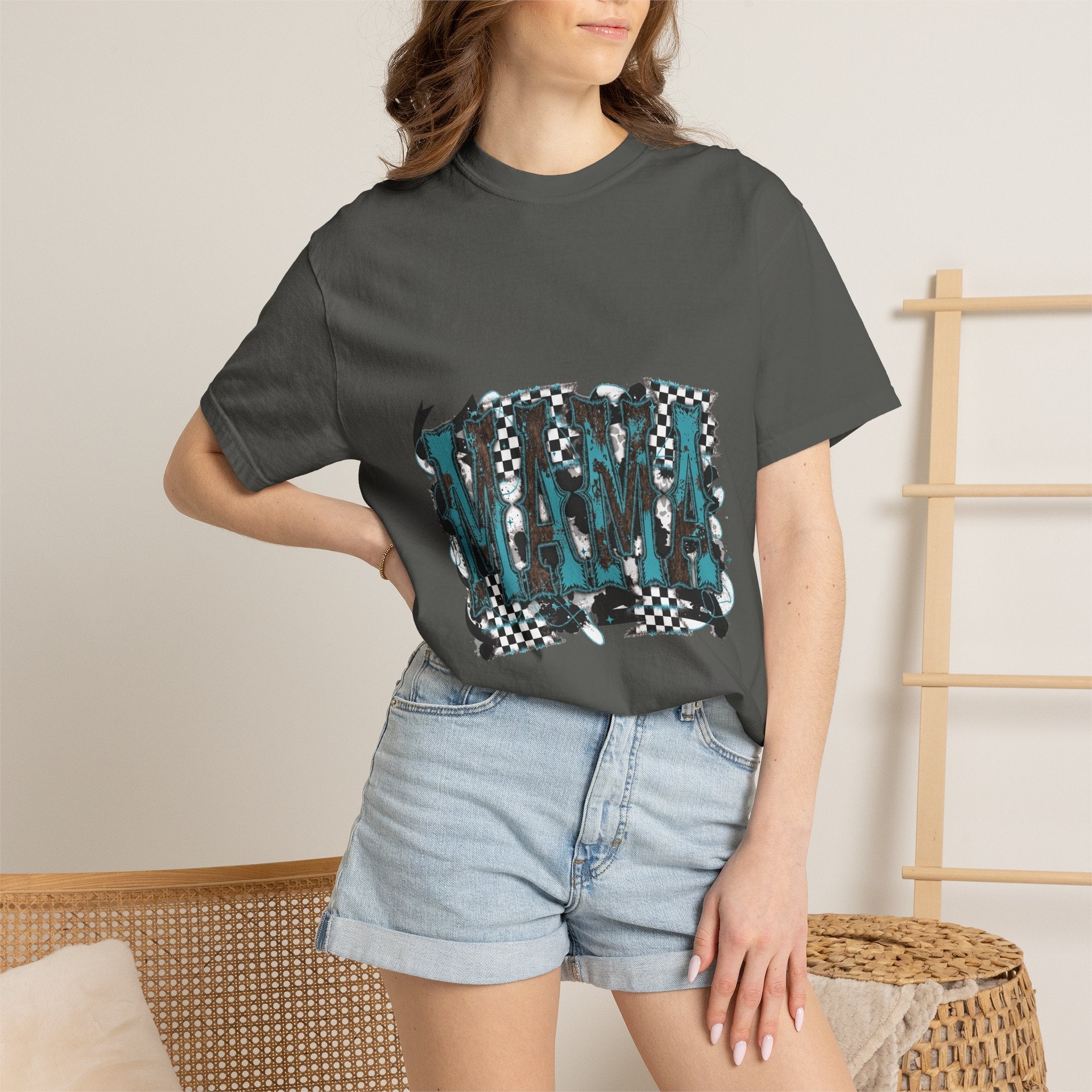 Mama Checkerboard Graphic T-Shirt