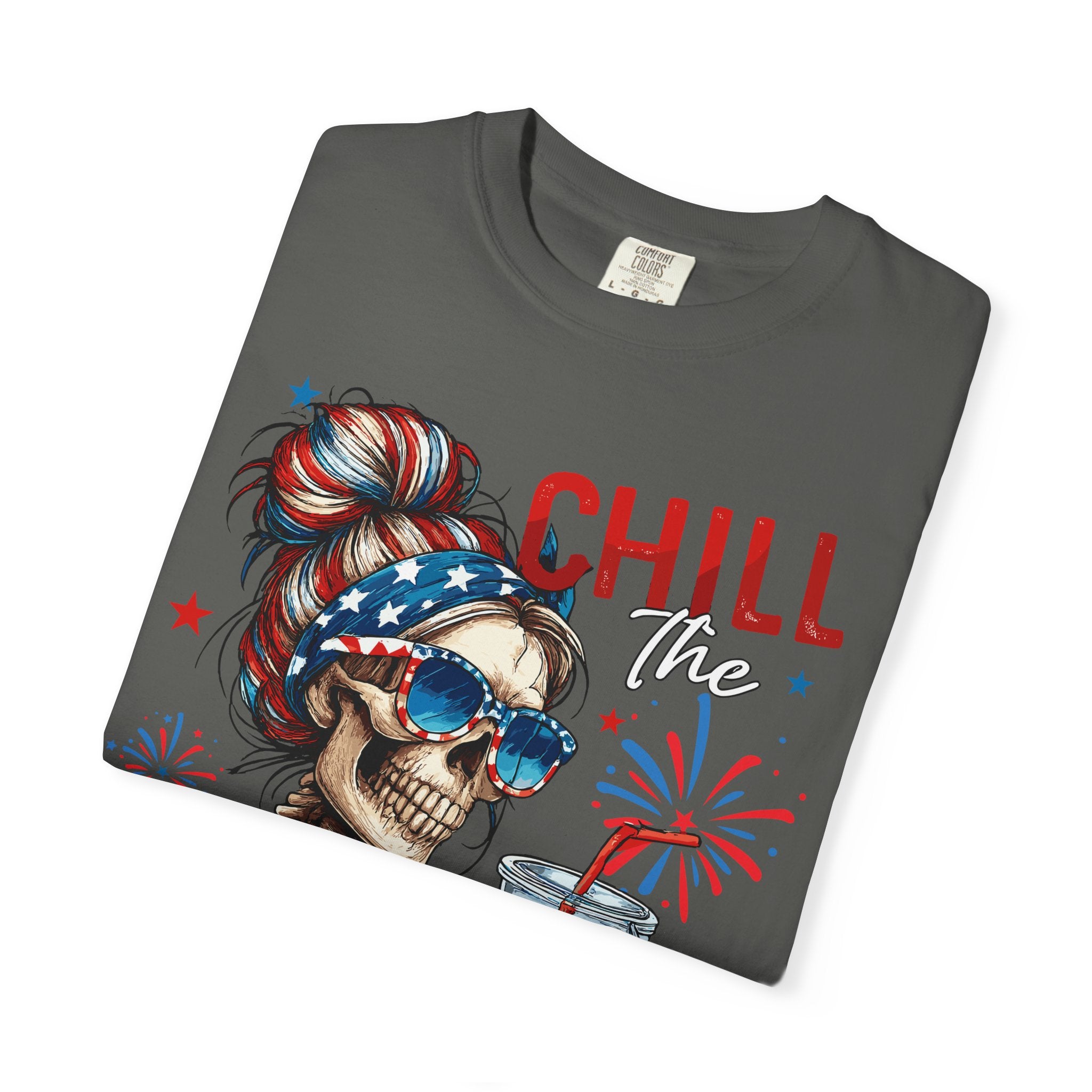 Chill Time Fourth Out skull with stars sunglasses T