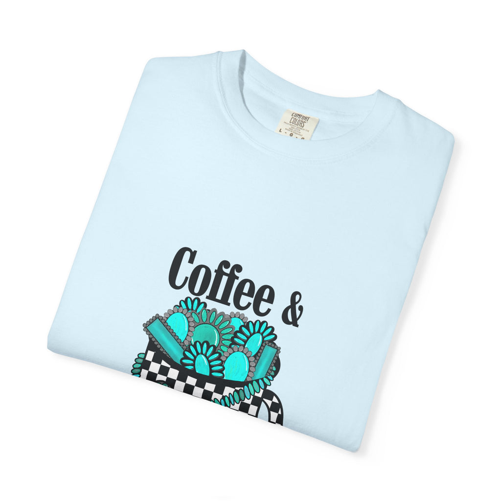 Coffee & Turquoise/ Checkered Mug