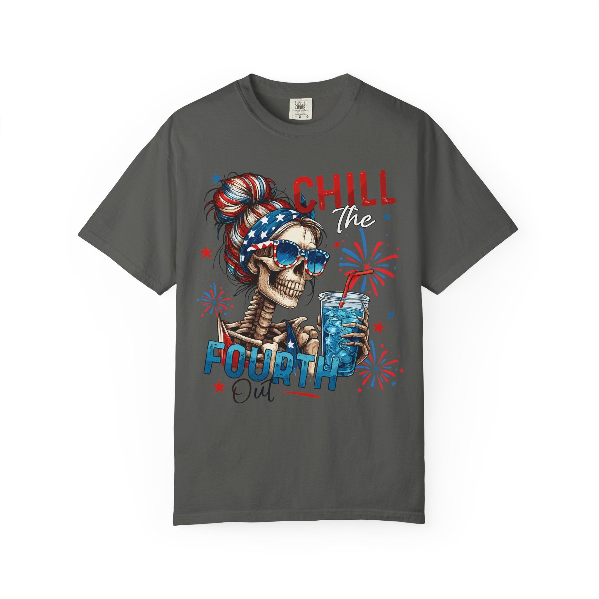 Chill Time Fourth Out skull with stars sunglasses T