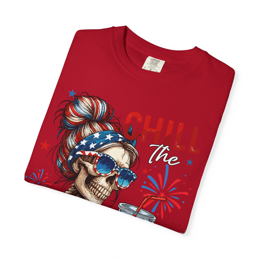 Chill Time Fourth Out skull with stars sunglasses T