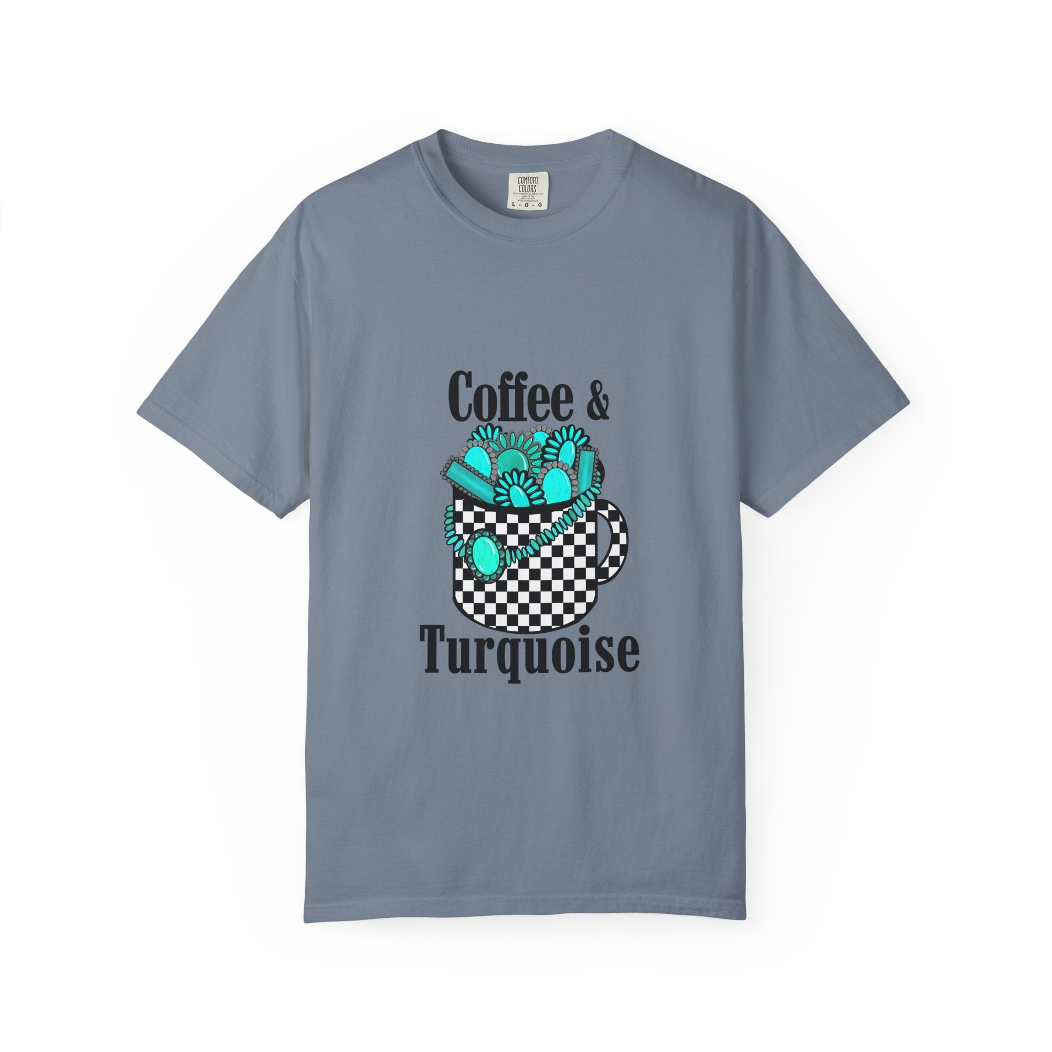 Coffee & Turquoise/ Checkered Mug