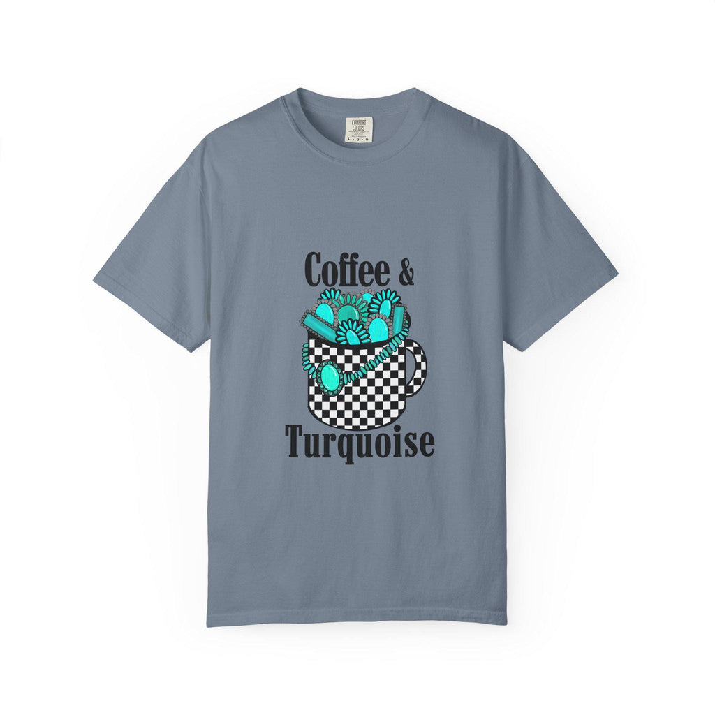 Coffee & Turquoise/ Checkered Mug