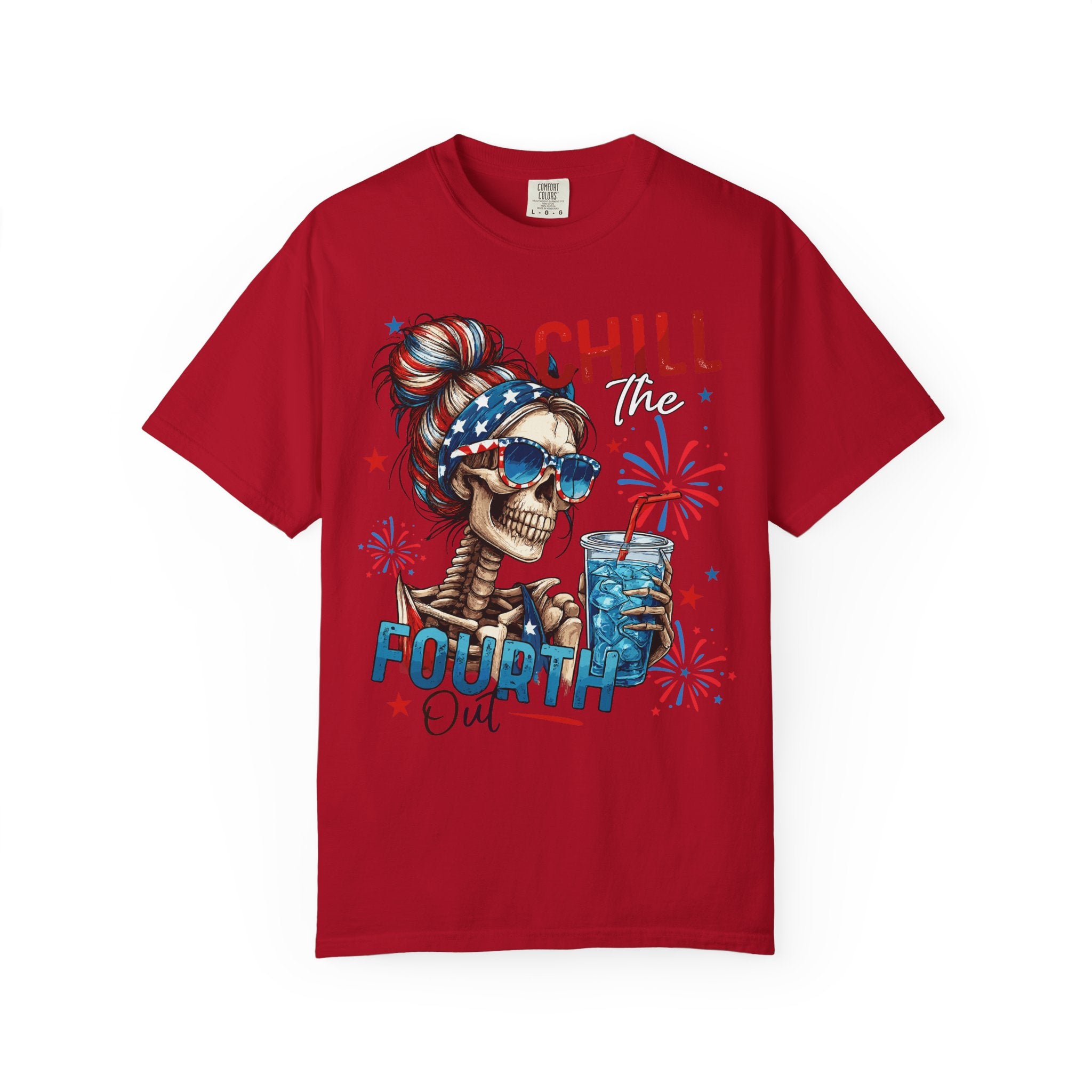 Chill Time Fourth Out skull with stars sunglasses T