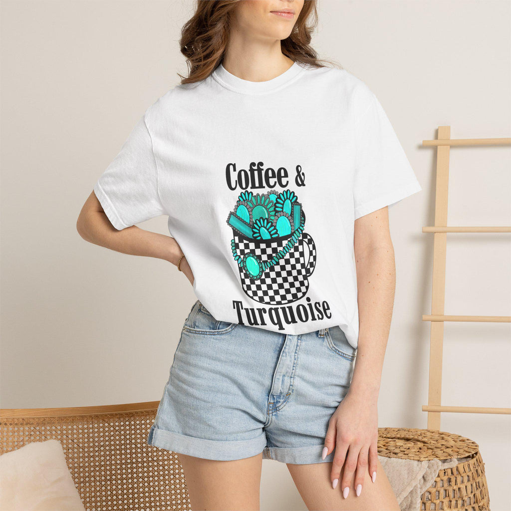 Coffee & Turquoise/ Checkered Mug