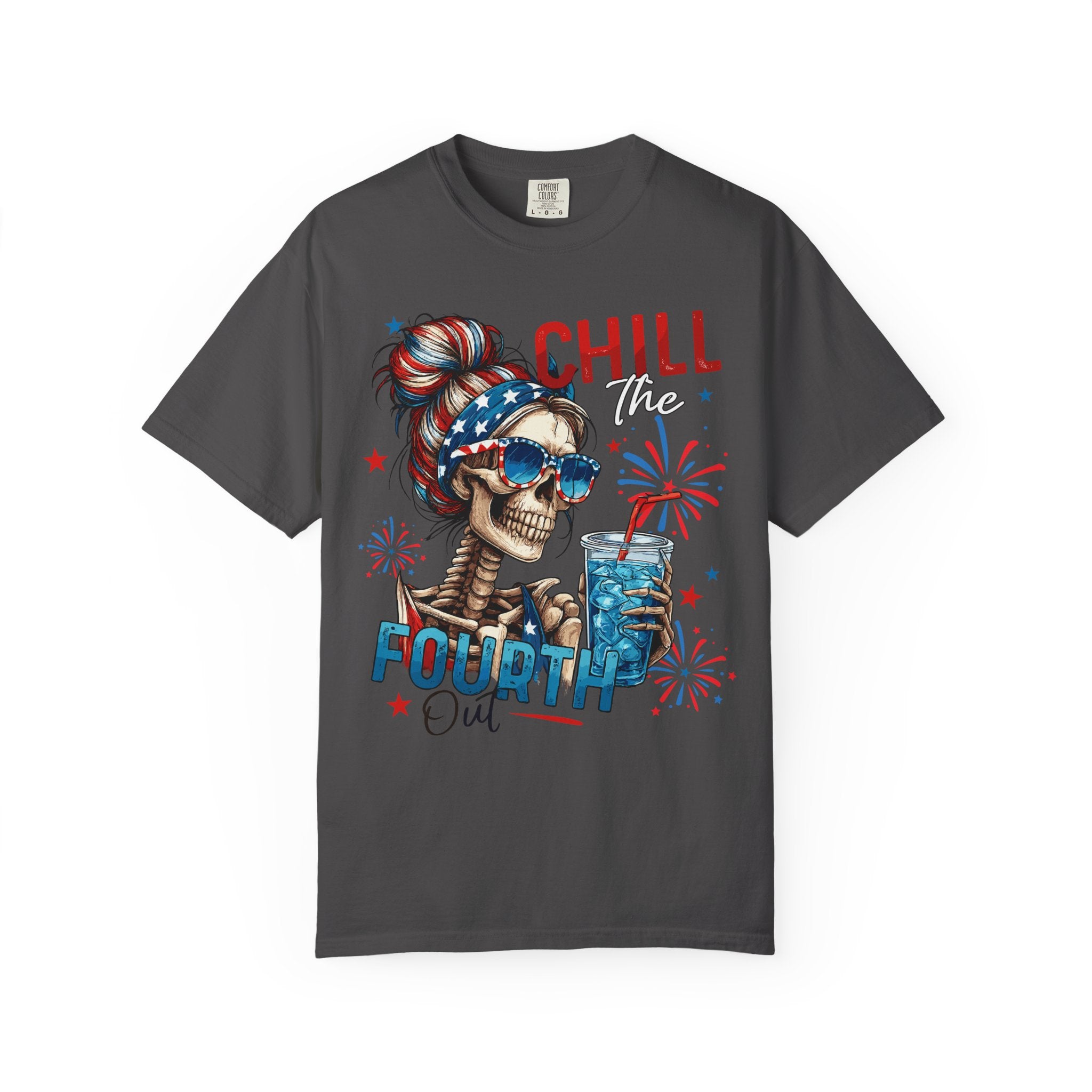 Chill Time Fourth Out skull with stars sunglasses T