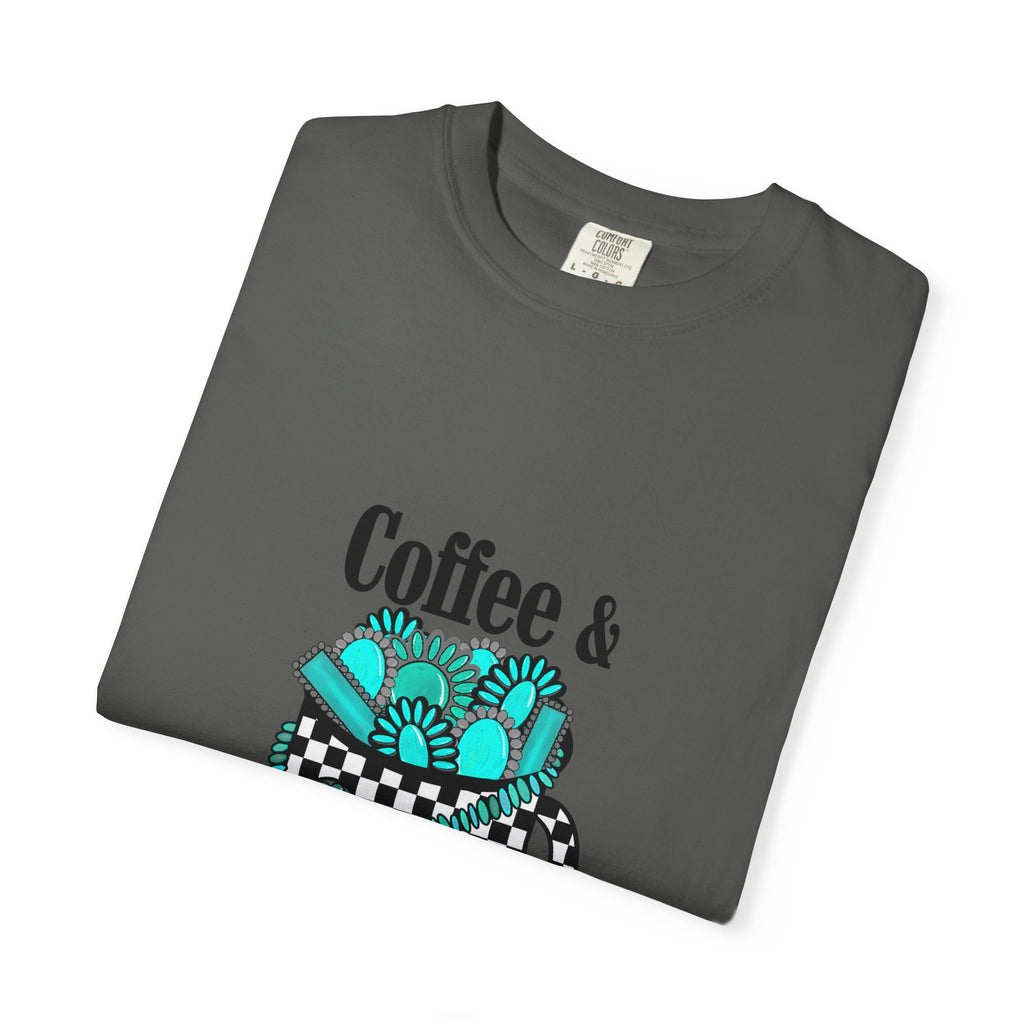 Coffee & Turquoise/ Checkered Mug