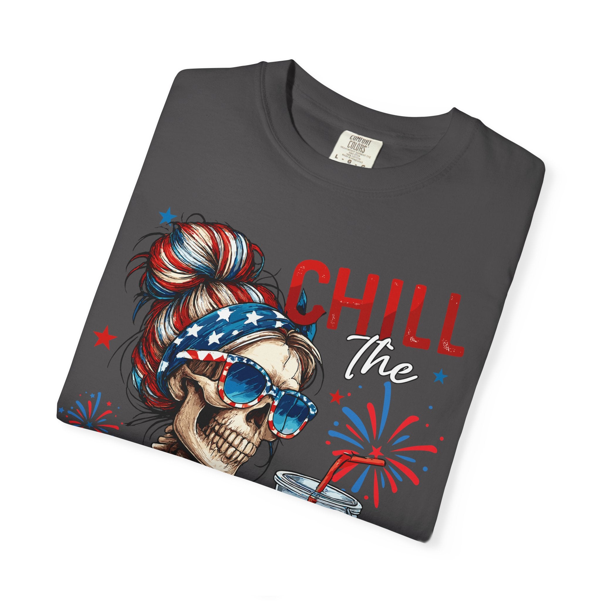 Chill Time Fourth Out skull with stars sunglasses T