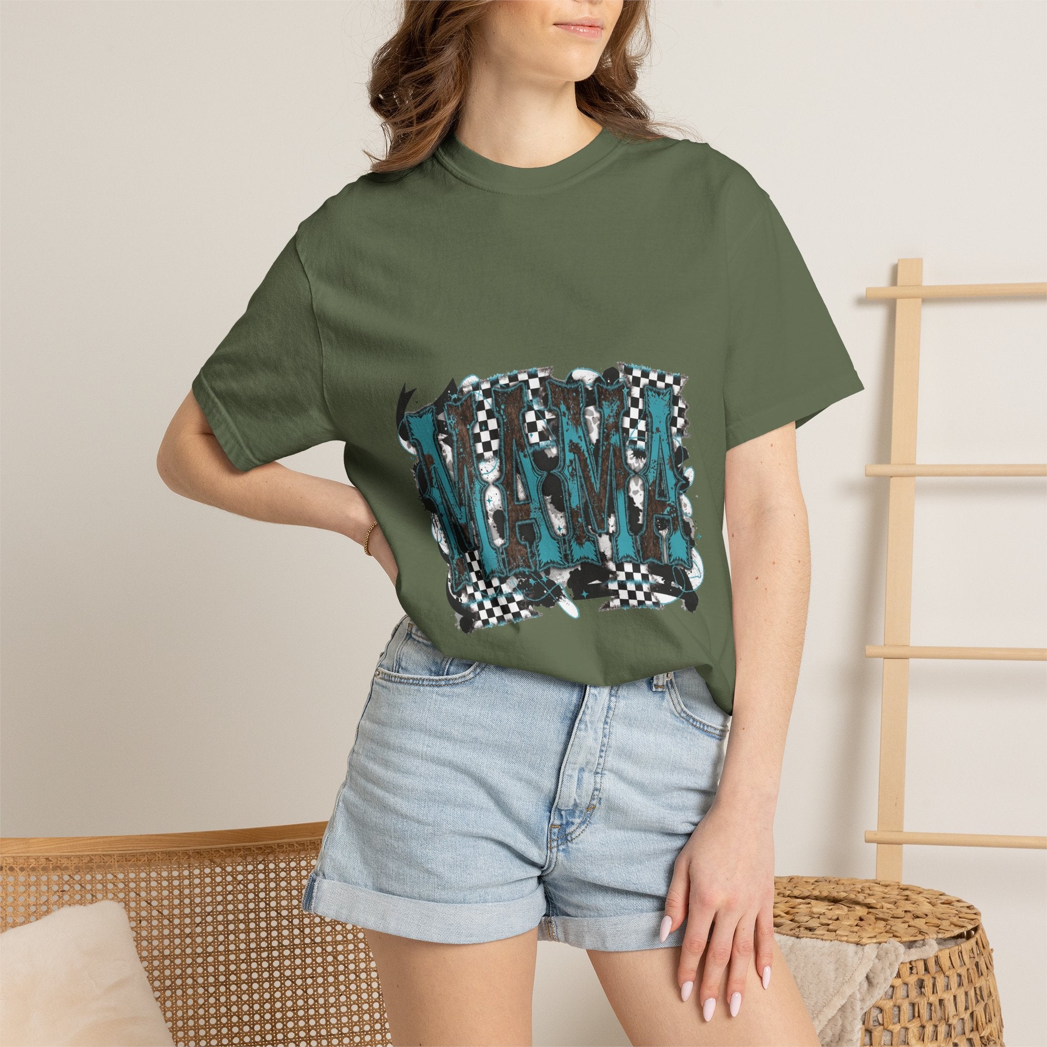 Mama Checkerboard Graphic T-Shirt