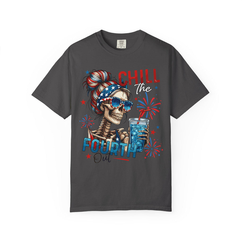 Chill Time Fourth Out skull with stars sunglasses T