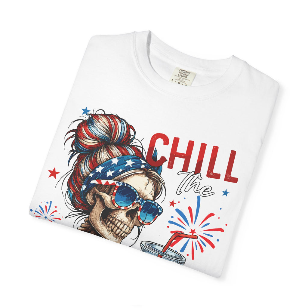 Chill Time Fourth Out skull with stars sunglasses T