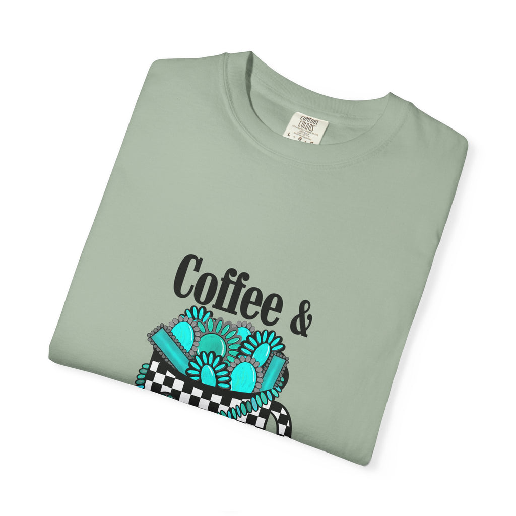 Coffee & Turquoise/ Checkered Mug