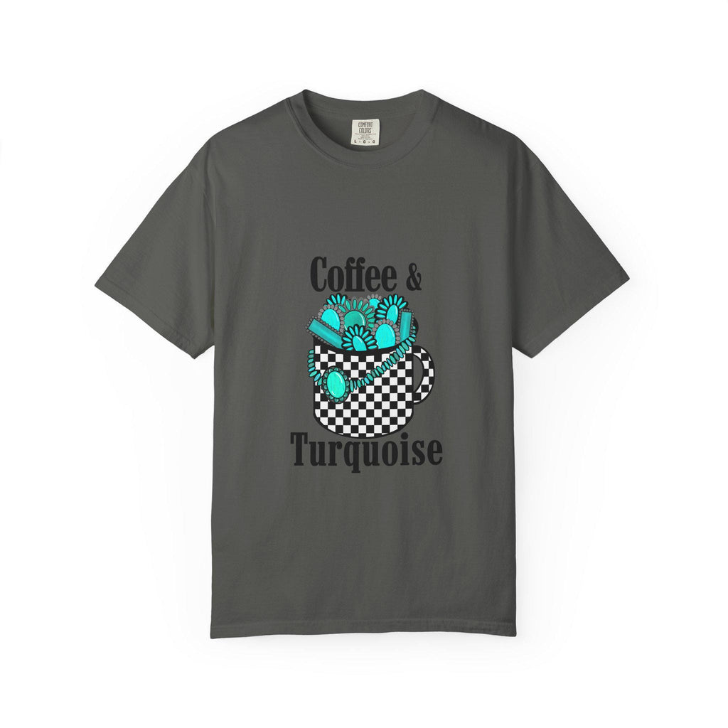 Coffee & Turquoise/ Checkered Mug