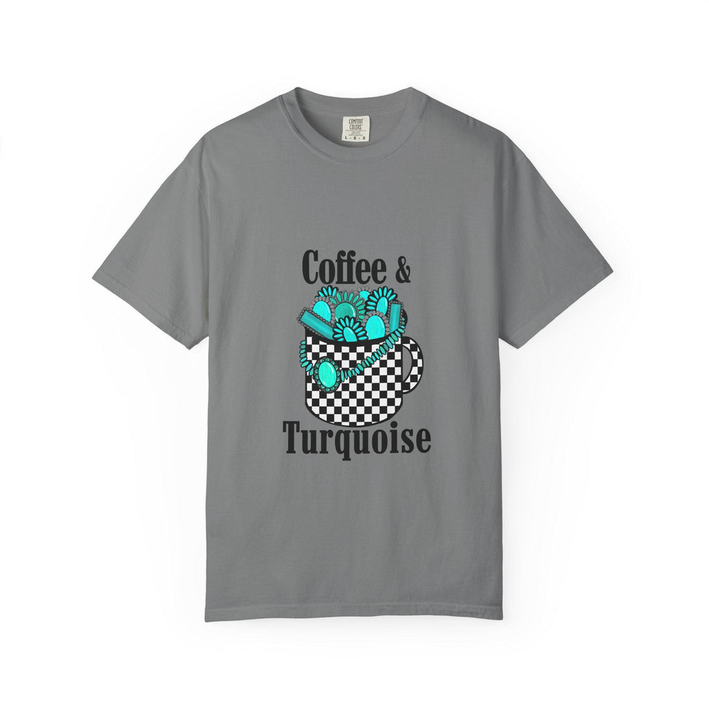 Coffee & Turquoise/ Checkered Mug