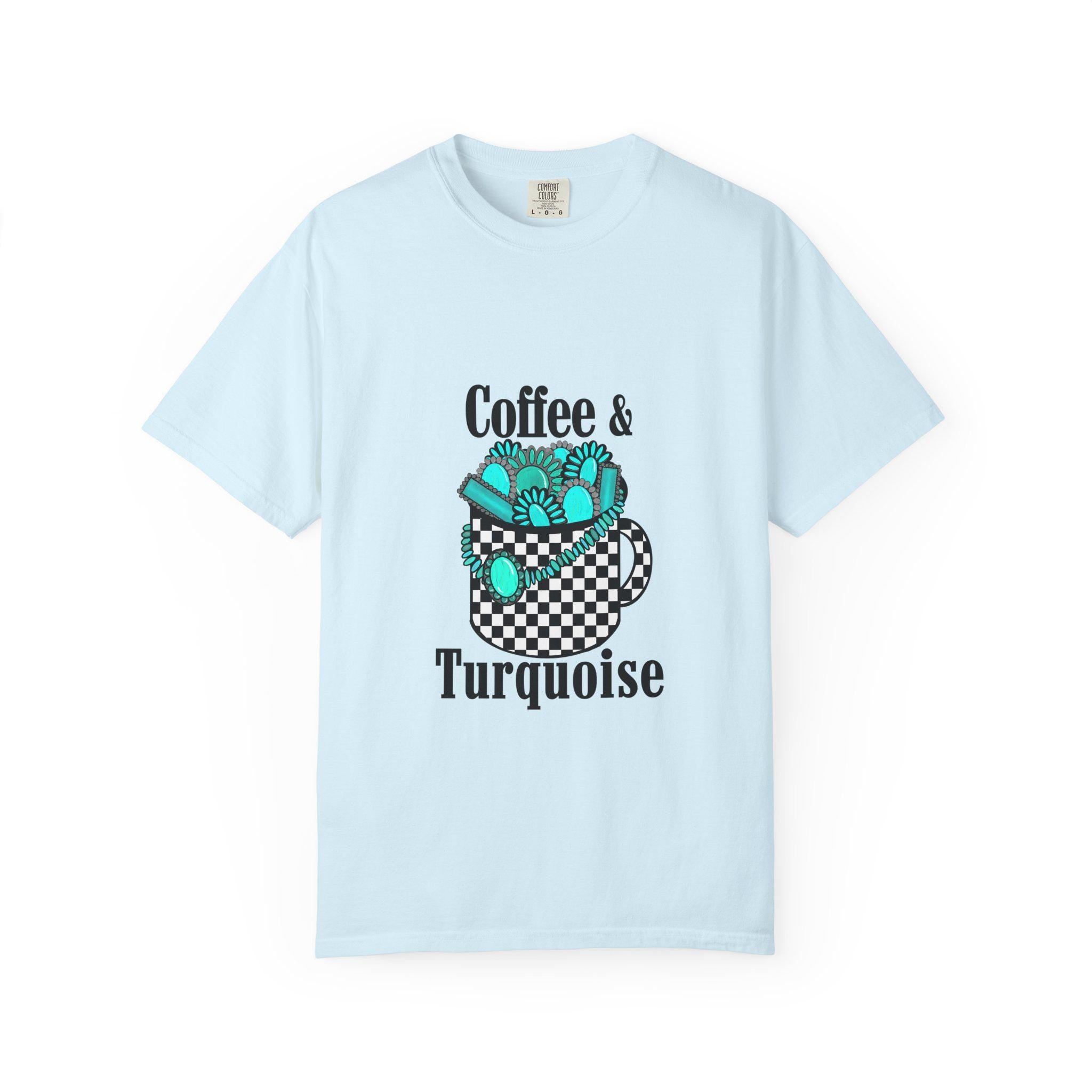 Coffee & Turquoise/ Checkered Mug