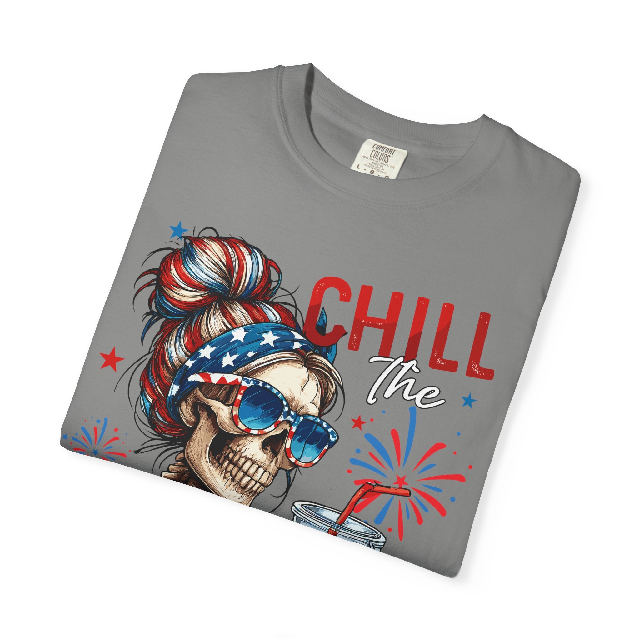 Chill Time Fourth Out skull with stars sunglasses T