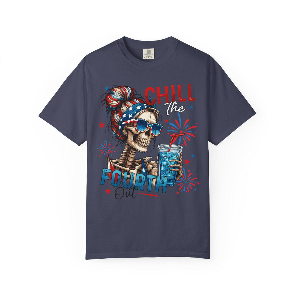 Chill Time Fourth Out skull with stars sunglasses T