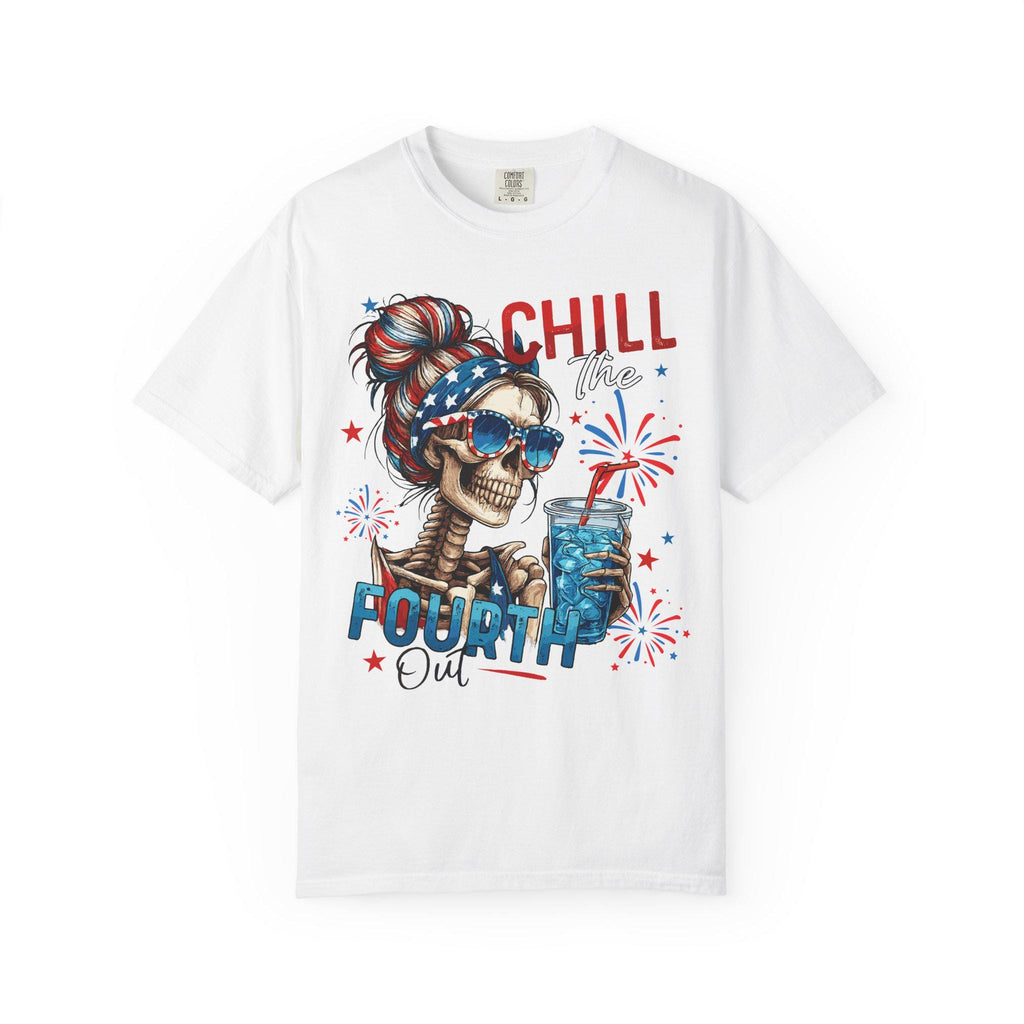Chill Time Fourth Out skull with stars sunglasses T